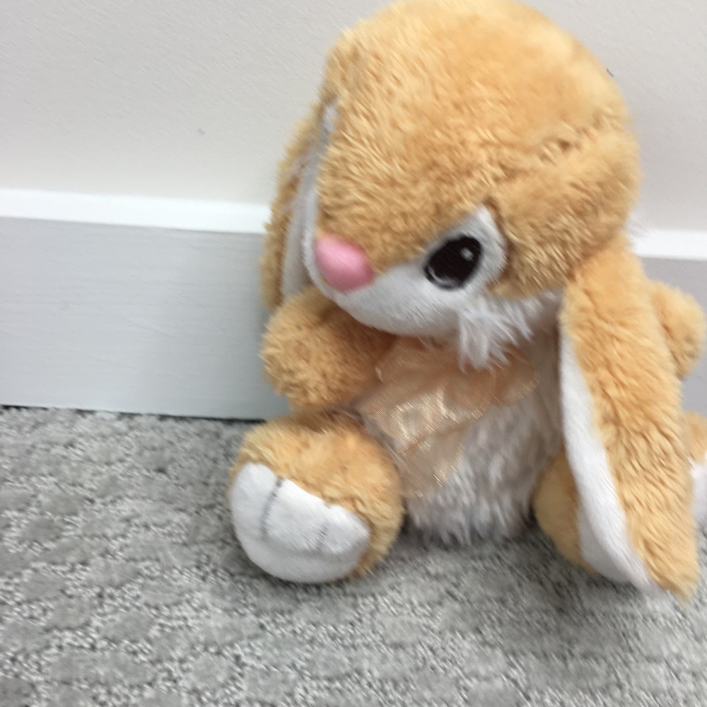 Fuzzy Bunny Rabbit Plush Stuffed Animal Pal Beige White 7"